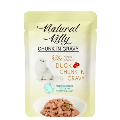 Natural Kitty saszetka KURCZAK, tuńczyk z kawałkami kaczki