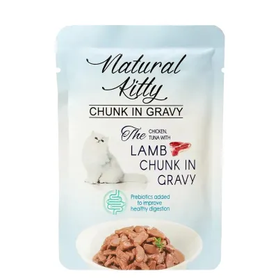 Natural Kitty saszetka KURCZAK, tuńczyk z kawałkami jagnięciny