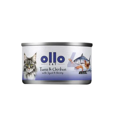 oLLo 04 Tuńczyk i kurczak z kałamarnicą i krewetkami