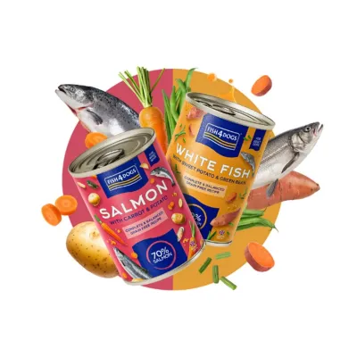 Fish4Dogs BIAŁA RYBA z batatami i zieloną fasolką