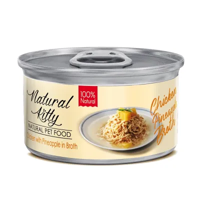 Natural Kitty BROTH puszka KURCZAK z ananasem w bulionie