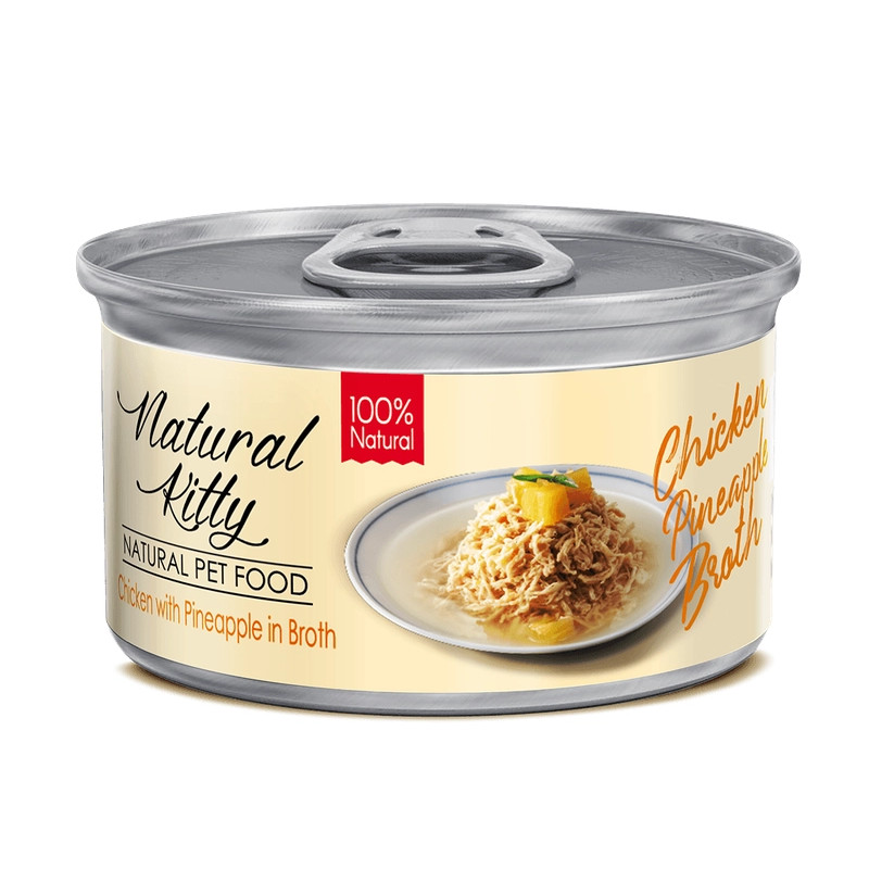 Natural Kitty BROTH puszka KURCZAK z ananasem w bulionie