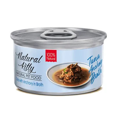 Natural Kitty BROTH puszka TUŃCZYK z anchois w bulionie